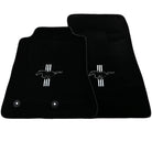 Black Floor Mats For Ford Mustang VI (2015-2023) With Pony - AutoWin