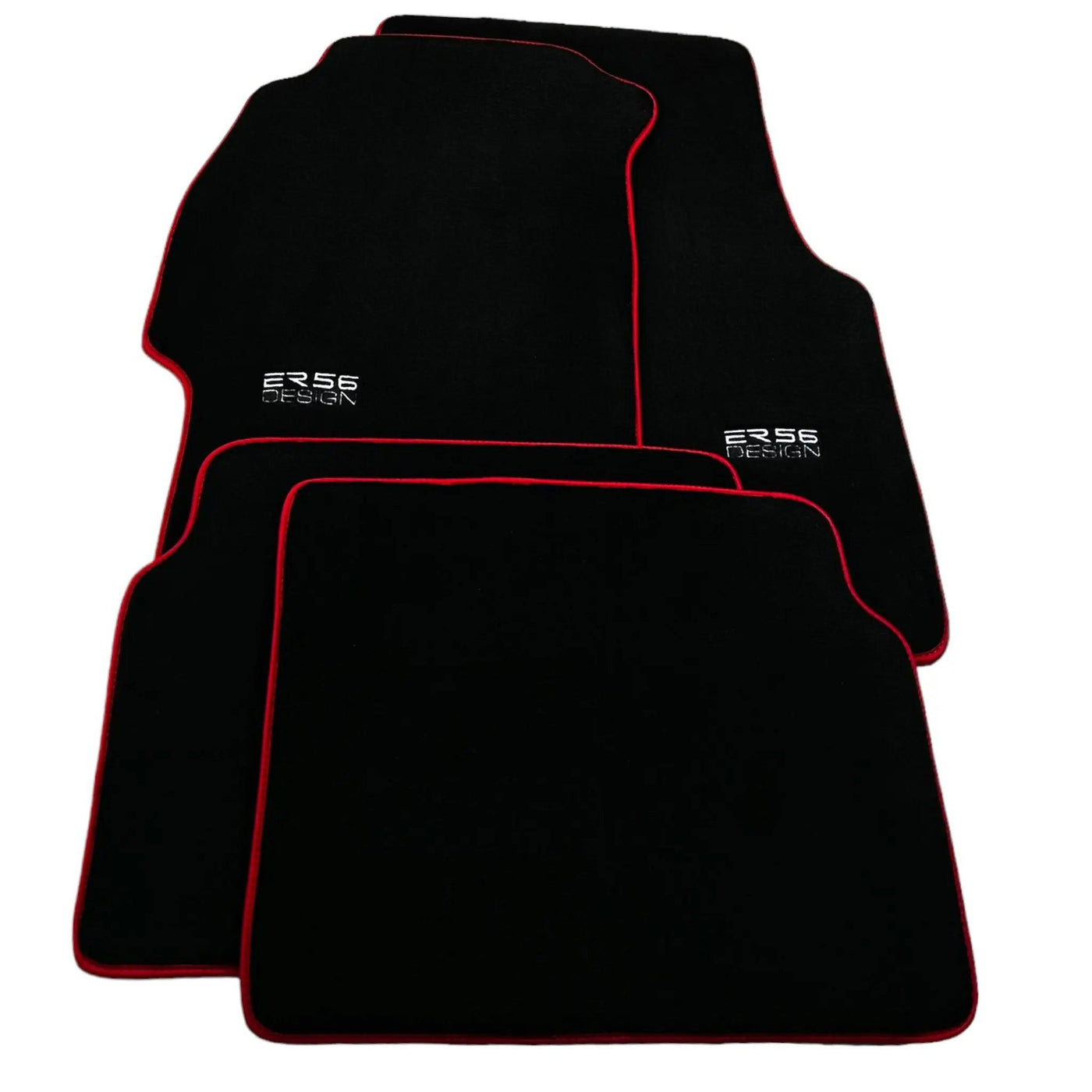Black Floor Mats For Honda Civic VI (1995-2000) ER56 Design with Red Trim - AutoWin