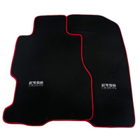 Black Floor Mats For Honda Civic VII (2001-2005) ER56 Design with Red Trim - AutoWin