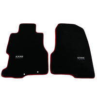 Black Floor Mats For Honda Civic VII (2001-2005) ER56 Design with Red Trim - AutoWin