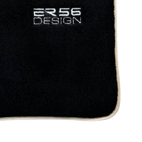 Black Floor Mats For Kia Sportage (1994-2002) ER56 Design | Beige Trim - AutoWin