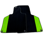 Custom Black Floor Mats for Lamborghini Gallardo With Green Leather
