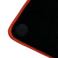 Black Floor Mats for McLaren 600 LT (2018-2020) With Orange Trim - AutoWin