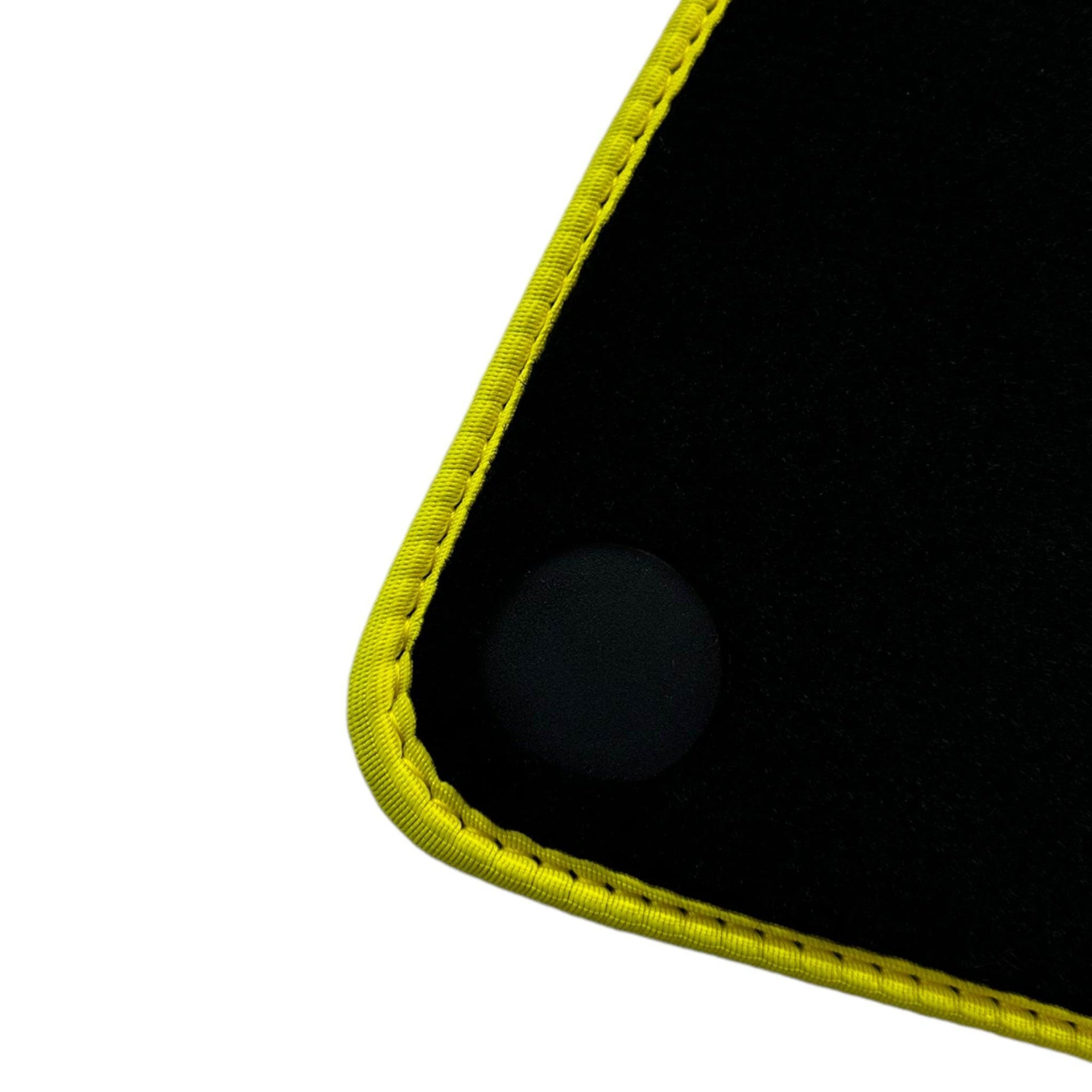 Black Floor Mats for McLaren 600 LT (2018-2020) With Yellow Trim - AutoWin