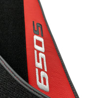 Black Floor Mats For McLaren 650S Black Tailored With Red Leather - AutoWin