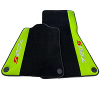 Black Floor Mats For McLaren 720S Year 2017-2021 With Green Leather - AutoWin