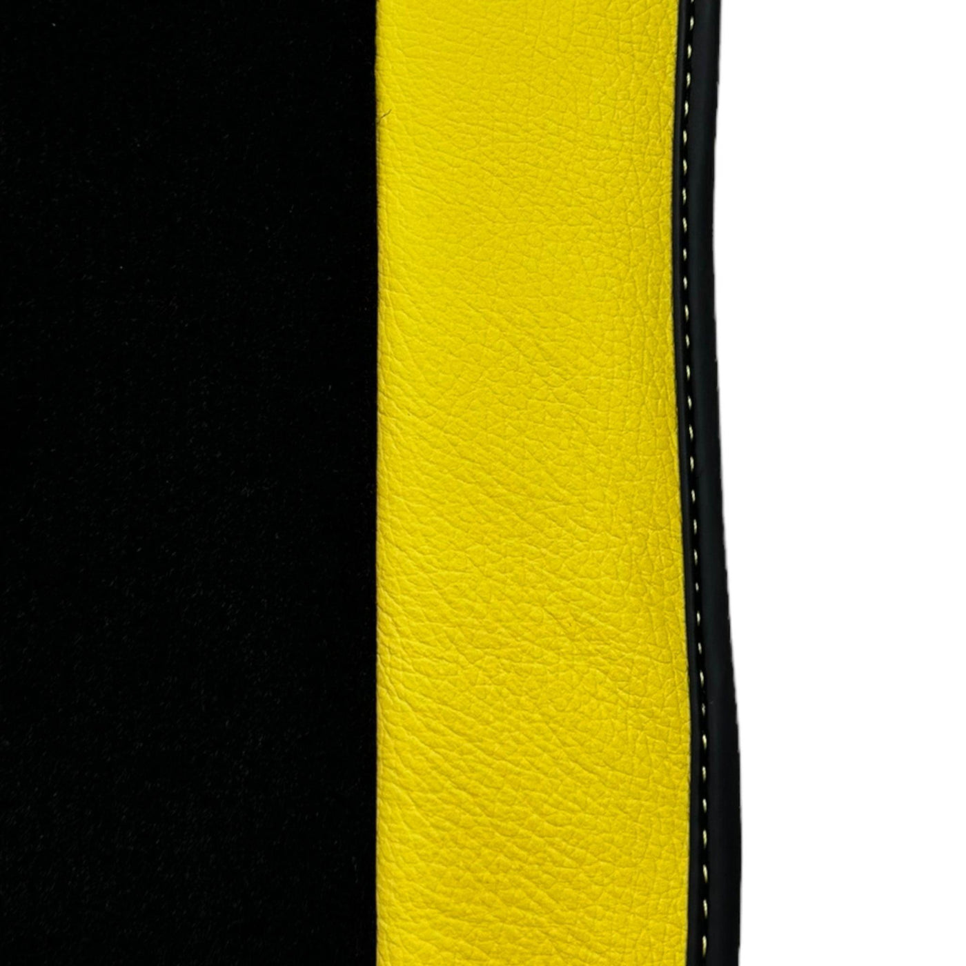 Black Floor Mats For McLaren 720S Year 2017-2021 With Yellow Leather - AutoWin