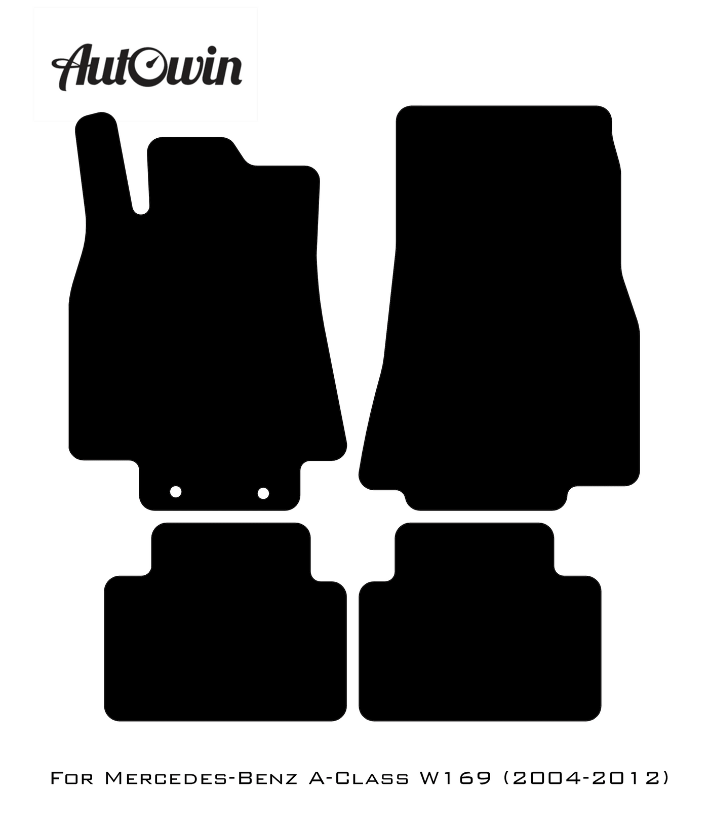 Black Floor Mats For Mercedes Benz A-Class W169 (2004-2012) | Limited Edition - AutoWin