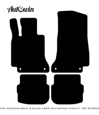 Black Floor Mats For Mercedes Benz C-Class A205 Convertible Facelift (2018-2023) | Limited Edition - AutoWin
