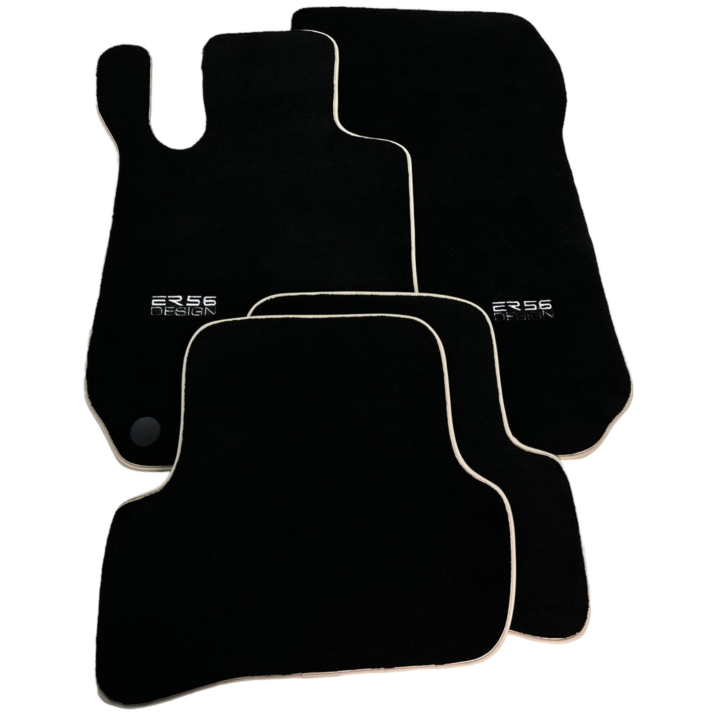 Black Floor Mats For Mercedes-Benz C-Class W204 (2007-2014) ER56 Design - AutoWin
