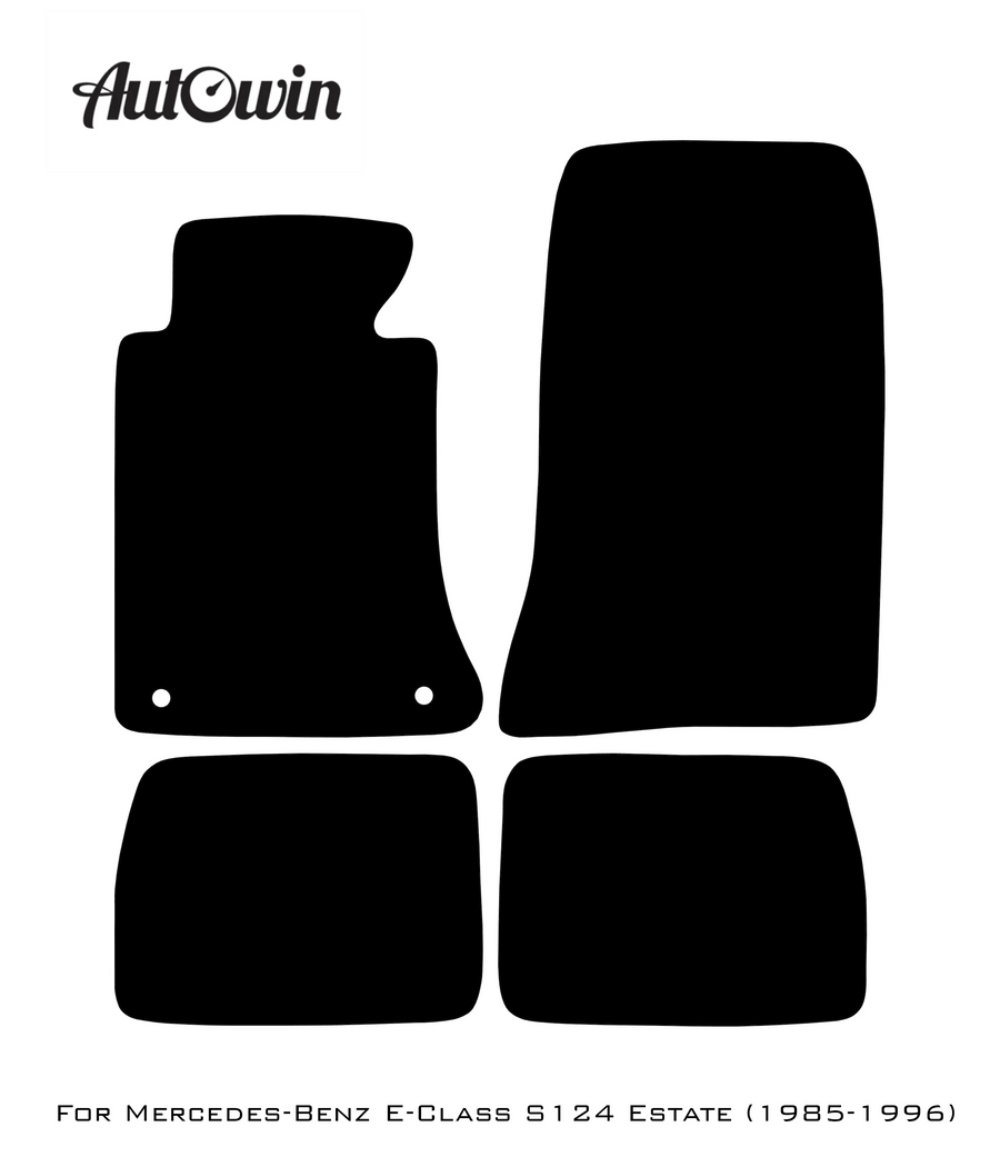 Black Floor Mats For Mercedes Benz E-Class S124 Estate (1985-1996) | Limited Edition - AutoWin
