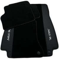 Black Floor Mats for Mercedes Benz E-Class W213 Sedan (2020-2023) Hybrid | "NO STEPS" Fluorescent Logo - AutoWin