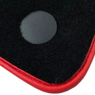 Black Floor Mats for Mercedes Benz E-Class W213 Sedan (2020-2023) Hybrid | Red Trim - AutoWin