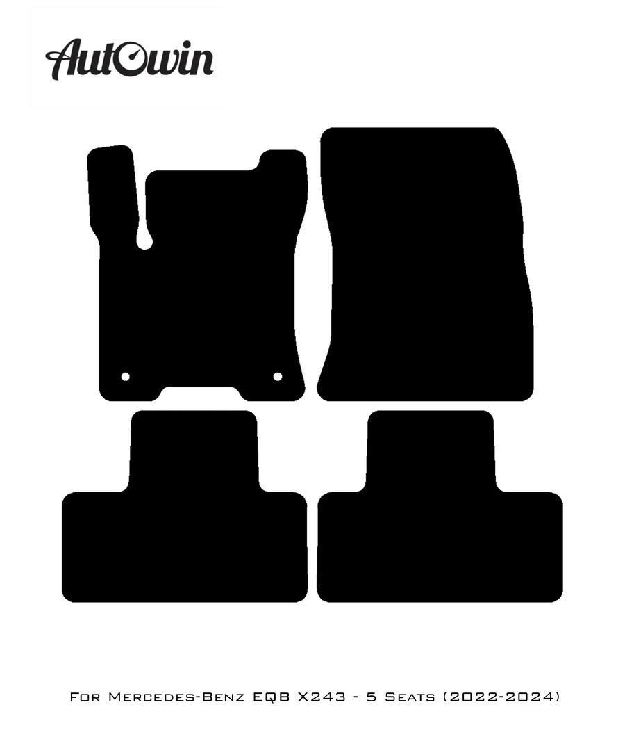Black Floor Mats For Mercedes Benz EQB-Class X243 (2022-2024) | Limited Edition - AutoWin