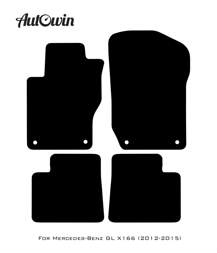 Black Floor Mats For Mercedes Benz GL-Class X166 (2012-2015) | Limited Edition - AutoWin