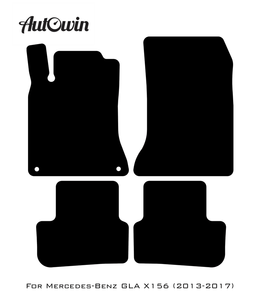 Black Floor Mats For Mercedes Benz GLA-Class X156 (2013-2017) | Limited Edition - AutoWin