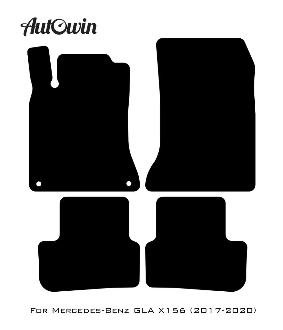 Black Floor Mats For Mercedes Benz GLA-Class X156 (2017-2020) | Limited Edition - AutoWin