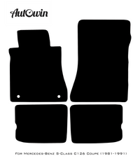Black Floor Mats For Mercedes Benz S-Class C126 Coupe (1981-1991) | Limited Edition - AutoWin