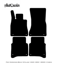 Black Floor Mats For Mercedes Benz S-Class V223 (2021-2023) Hybrid | Limited Edition - AutoWin