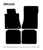 Black Floor Mats For Mercedes Benz S-Class W126 (1979-1991) | Limited Edition - AutoWin