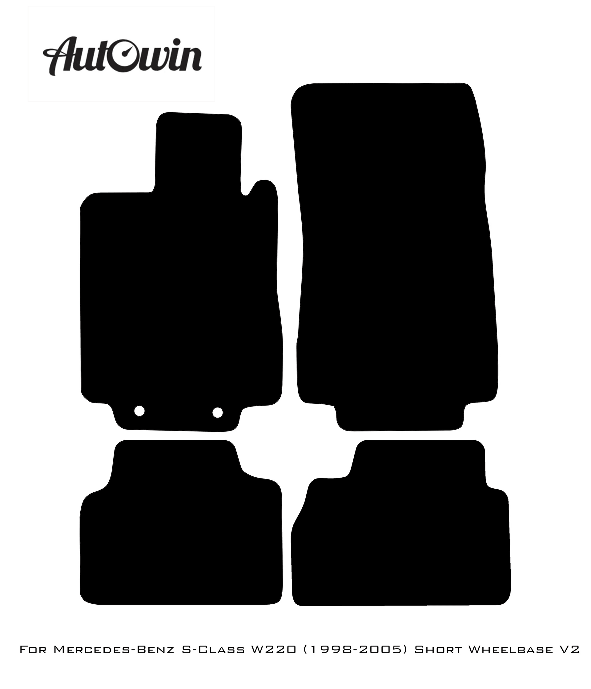 Black Floor Mats For Mercedes Benz S-Class W220 (1998-2005) Short Wheelbase | Limited Edition - AutoWin
