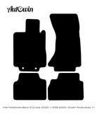 Black Floor Mats For Mercedes Benz S-Class W220 (1998-2005) Short Wheelbase | Limited Edition - AutoWin