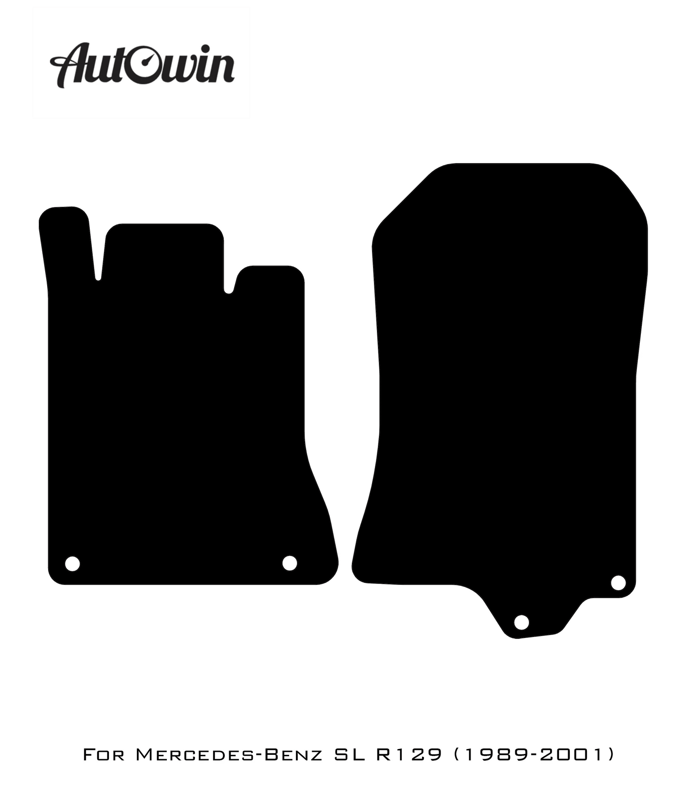 Black Floor Mats For Mercedes-Benz SL-Class R129 (1989-2001) ER56 Design - AutoWin