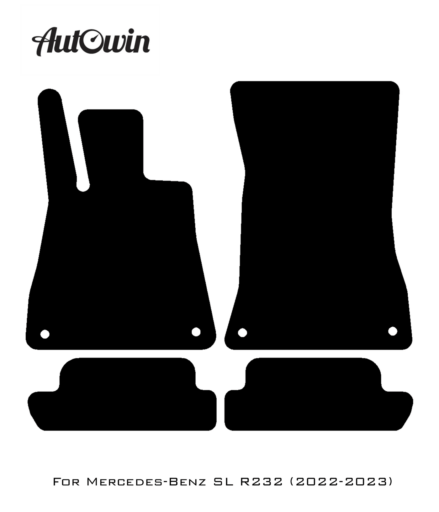 Black Floor Mats For Mercedes-Benz SL-Class R232 (2022-2023) Beige Trim - AutoWin