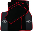 Black Floor Mats for Mini Cabrio R52 Convertible (2004-2009) With Leather | Red Trim - AutoWin