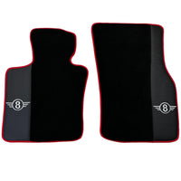 Black Floor Mats for Mini Cabrio R52 Convertible (2004-2009) With Leather | Red Trim - AutoWin