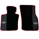 Black Floor Mats for Mini Clubman F54 (2015-2019) With Leather | Red Trim - AutoWin