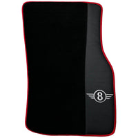 Black Floor Mats for Mini Cooper / One F55 5-doors (2015-2023) With Leather | Red Trim - AutoWin