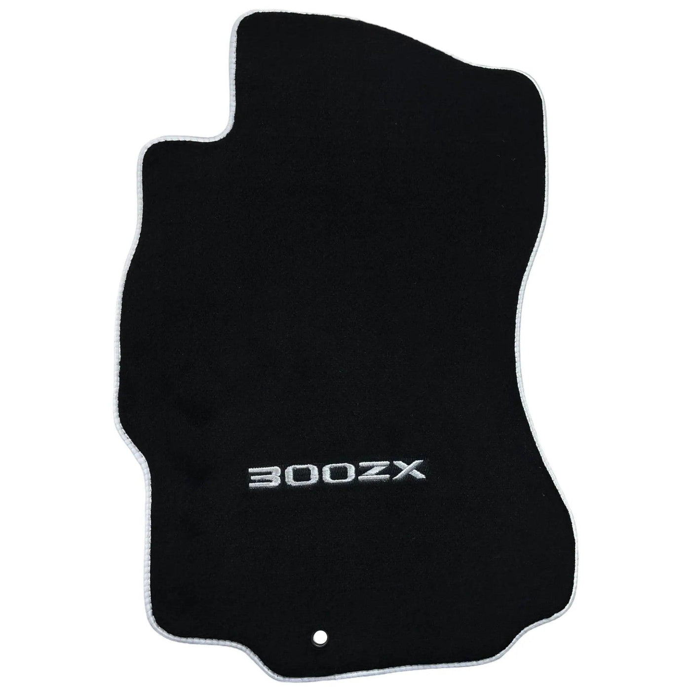 Black Floor Mats For Nissan 300ZX (1990-2000) with White Trim - AutoWin