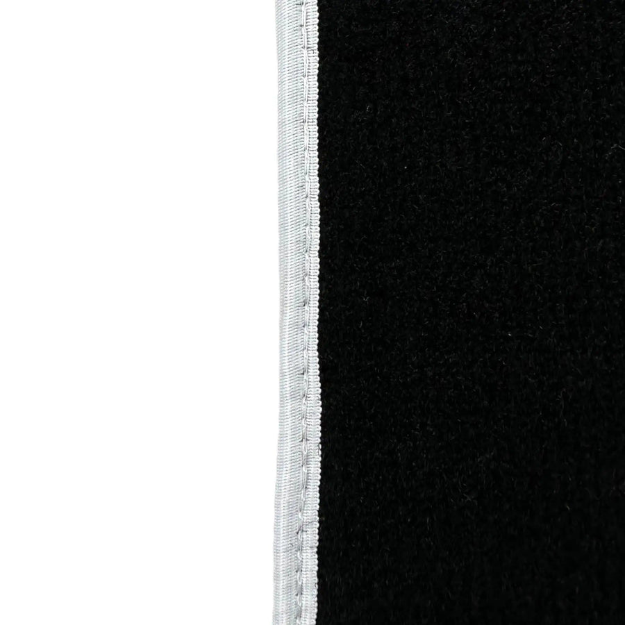 Black Floor Mats For Nissan 300ZX (1990-2000) with White Trim - AutoWin
