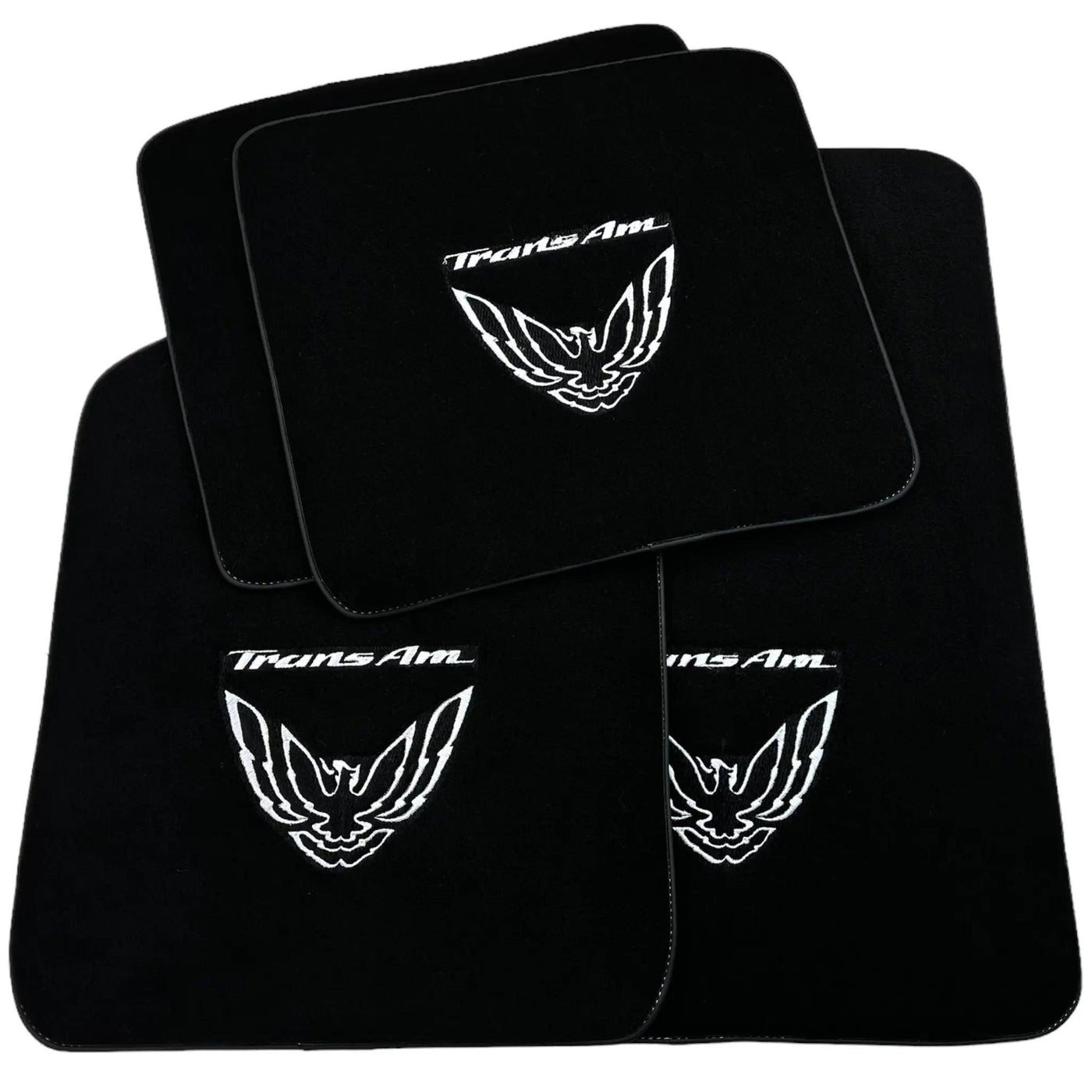 Black Floor Mats for Pontiac FireBird (1970-1981) with Trans Am Logo - AutoWin