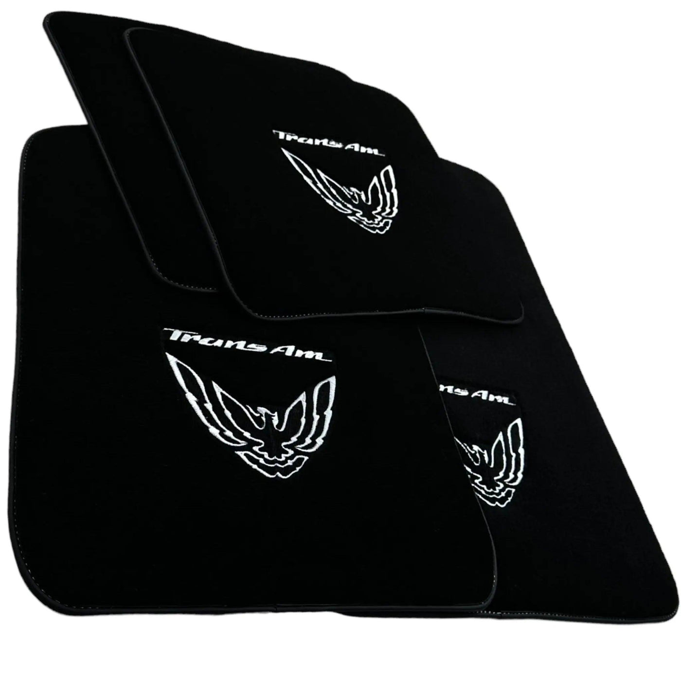 Black Floor Mats for Pontiac FireBird (1970-1981) with Trans Am Logo - AutoWin
