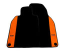 Black Floor Mats for Porsche 718 Cayman (2017-2023) with Orange Alcantara Leather ER56 Design - AutoWin