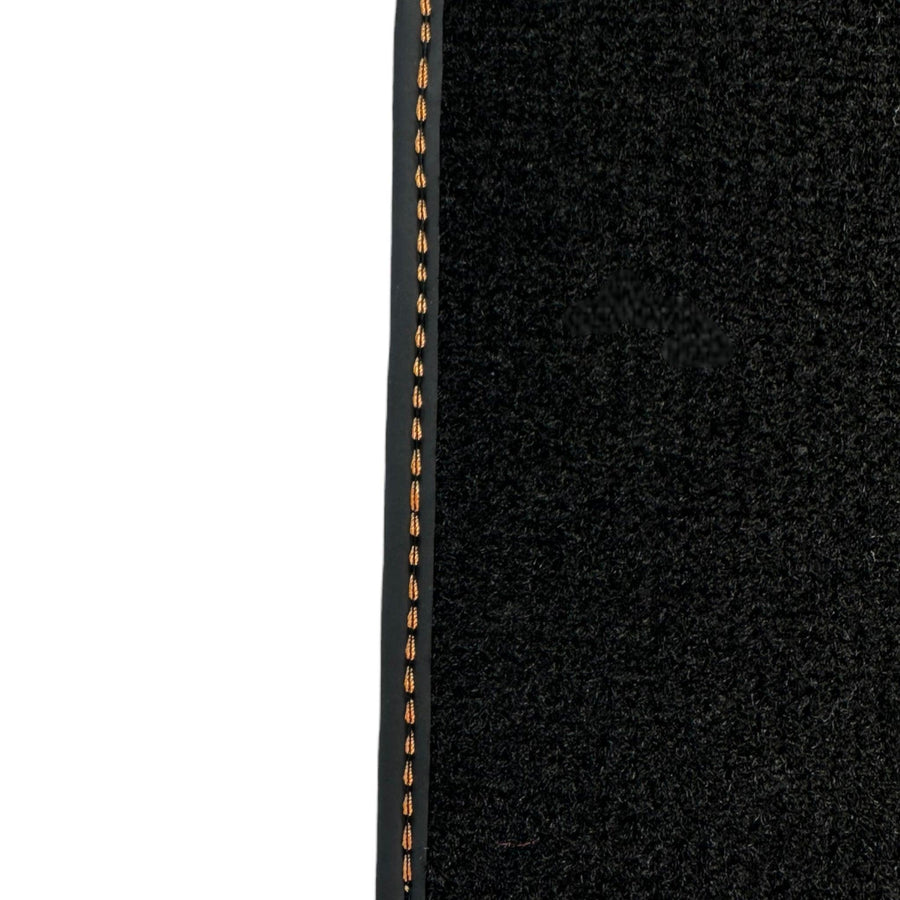Black Floor Mats for Porsche 911 - 992 (2019-2024) Orange Alcantara ER56 Design - AutoWin