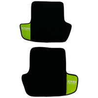 Black Floor Mats for Porsche 911 - 992 (2019-2024) with Green Leather ER56 Design - AutoWin