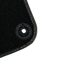 Black Floor Mats for Porsche 981 Boxster (2013-2016) with Orange Alcantara Leather ER56 Design - AutoWin
