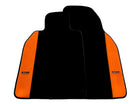 Black Floor Mats for Porsche 981 Cayman (2012–2016) with Orange Alcantara Leather ER56 Design - AutoWin