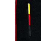 Black Floor Mats for Porsche 991 (2012-2019) with Red Trim - AutoWin