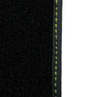 Black Floor Mats for Porsche Cayenne (2018-2023) with Green Leather ER56 Design - AutoWin