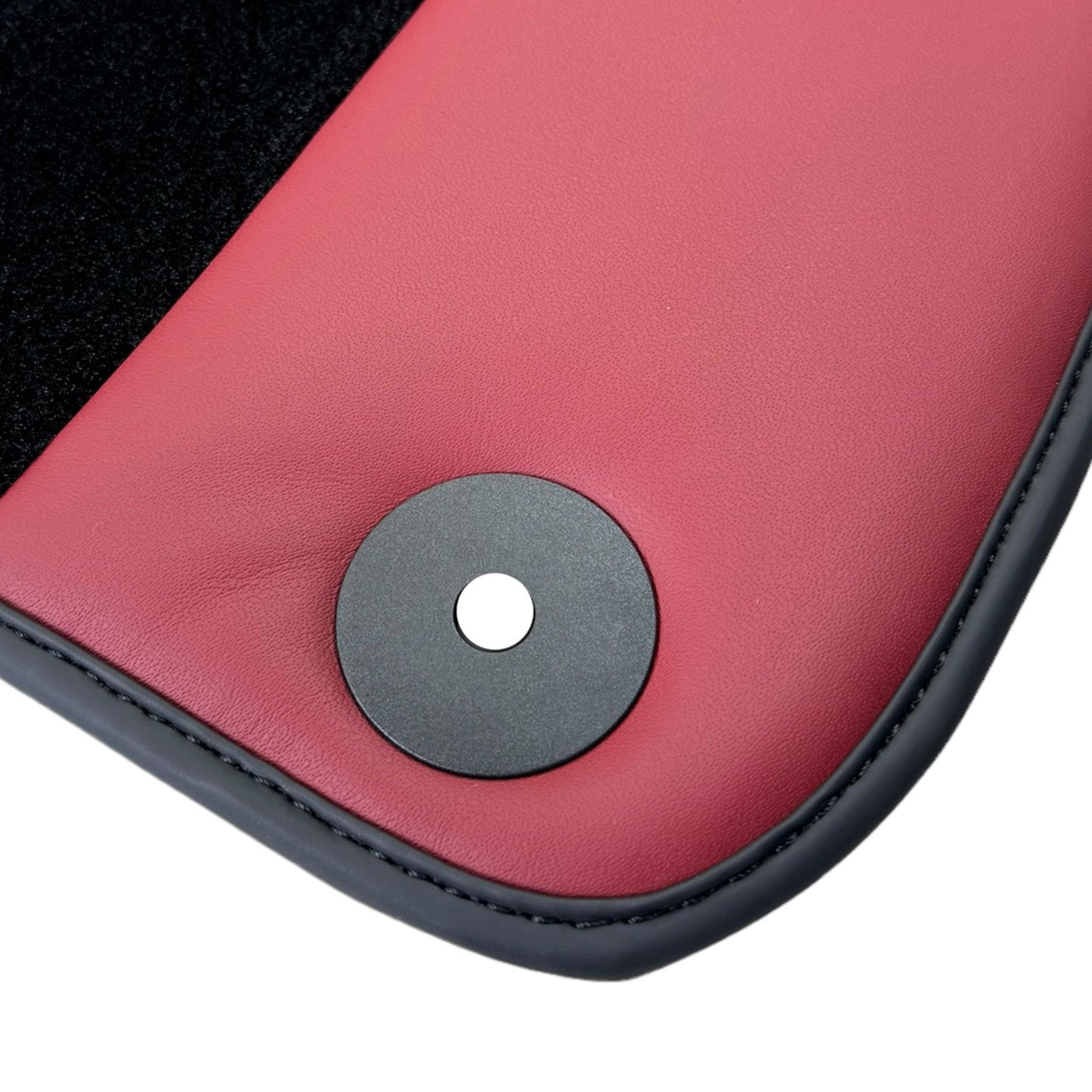 Black Floor Mats for Porsche Macan (2014-2023) with Bordeaux Nappa Leather | ER56 Design - AutoWin