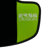 Black Floor Mats for Porsche Macan (2014-2023) with Green Leather ER56 Design - AutoWin