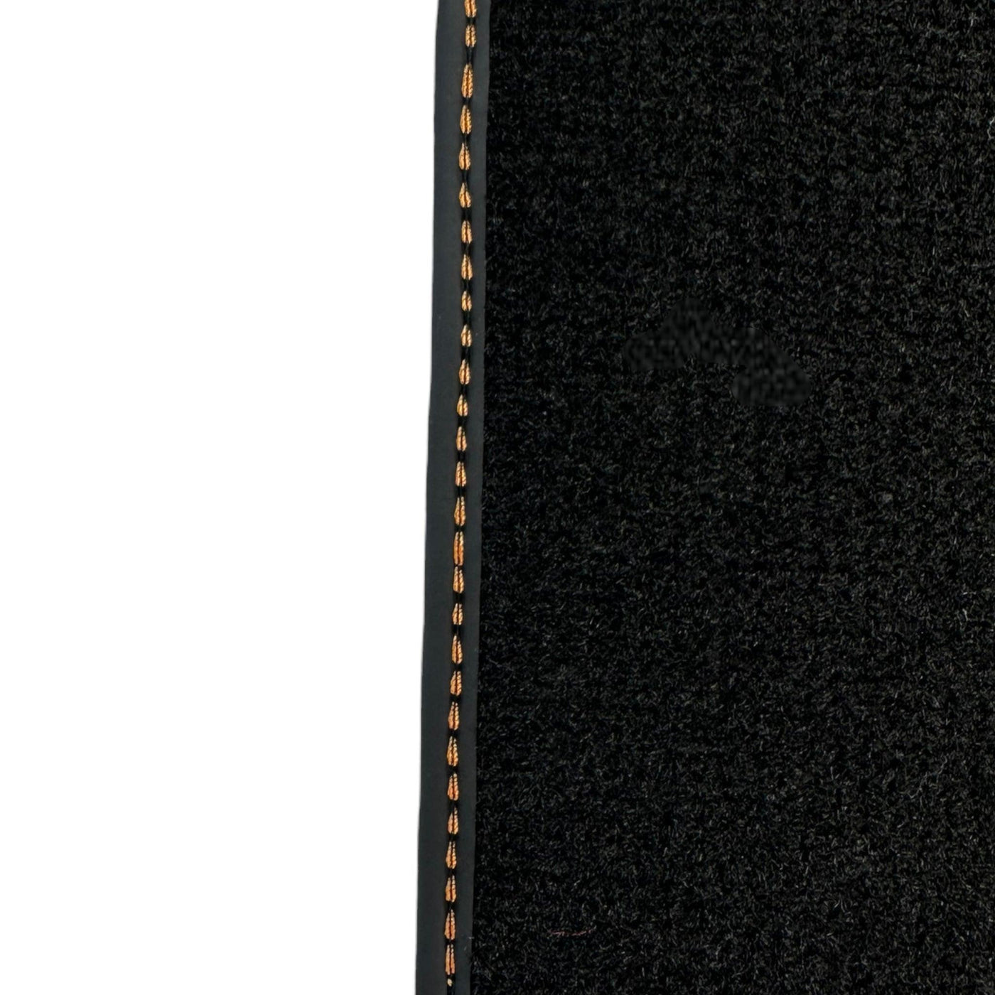 Black Floor Mats for Porsche Taycan (2019-2023) with Orange Alcantara Leather ER56 Design - AutoWin