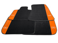 Schwarze Autofußmatten für Rolls Royce Black Badge Phantom VIII (2017-2024) Orange Alcantara