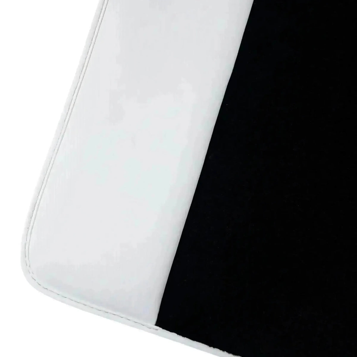Black Floor Mats for Rolls Royce Cullinan 2018-2025 with White Leather | White Trim