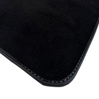 Black Floor Mats for Rolls Royce Dawn (2016-2023) with White Leather