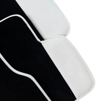 Black Floor Mats for Rolls Royce Ghost Series I (2010-2020) with White Leather | White Trim